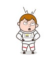 Cartoon Astronaut Doing Rude Behave Vector Illustration