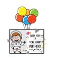 Cartoon Astronaut Happy Birthday Wishes