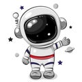 Cartoon astronaut isolated on a white background