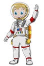 Cartoon astronaut isolated on white background Royalty Free Stock Photo