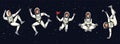 Cartoon astronaut set