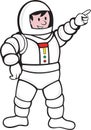 Cartoon Astronaut Standing Pointing