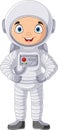 Cartoon astronaut standing on white background Royalty Free Stock Photo