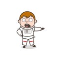 Cartoon Astronaut Very Rudely Giving an Order Vector Illustration