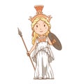Cartoon Athena goddess.