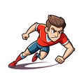 Cartoon Athlete Leaping Forward with Determined Expression and Movement Royalty Free Stock Photo