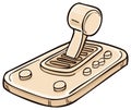 Cartoon Automatic Car Gear Shift Lever and Panel Illustration Style Royalty Free Stock Photo