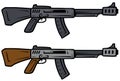 Cartoon automatic rifles vector weapon icons