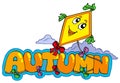 Cartoon autumn sign