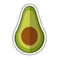 Cartoon avocado harvest nutrition icon Royalty Free Stock Photo