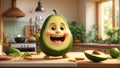 cute cartoon avocado kitchen creative eyes kitchen smile cheerful funny concept