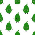 Cartoon avocado pattern in flat style, vector illustration Royalty Free Stock Photo