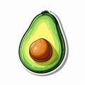 Cartoon Avocado Sticker: Abstract Design For A Playful Touch