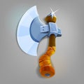 Cartoon axe. Vector illustration.