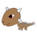 Cartoon Baby Ankylosaurus Dinosaur Royalty Free Stock Photo