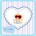 Cartoon baby boy crying card Royalty Free Stock Photo