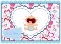 Cartoon baby boy crying card Royalty Free Stock Photo