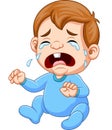 Cartoon baby boy crying Royalty Free Stock Photo