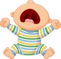 Cartoon baby boy crying Royalty Free Stock Photo