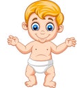 Cartoon baby boy learning to walk Royalty Free Stock Photo