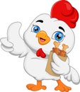 Cartoon baby chicken thumbs up