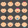 Cartoon baby emoticons Royalty Free Stock Photo