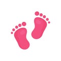 Cartoon Baby footsteps, footprint.