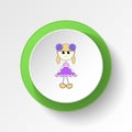 cartoon baby girl toy colored button icon. Signs and symbols can be used for web, logo, mobile app, UI, UX Royalty Free Stock Photo