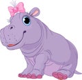 Cartoon baby Hippo girl