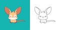 Cartoon Baby Kangaroo Clipart for Coloring Page and Illustration. Clip Art Isolated Baby Marsupial Animal. Cute Vector Royalty Free Stock Photo