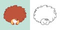Cartoon Baby Lion Clipart for Coloring Page and Illustration. Clip Art Isolated Animal. Cute Vector Illustration of a