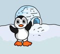 Cartoon Baby Penguin illustration Vector Royalty Free Stock Photo