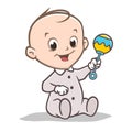 Cartoon Baby Rattler Royalty Free Stock Photo