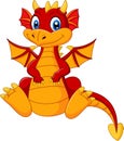 Cartoon baby red dragon