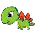Cartoon Baby Stegosaurus Dinosaur