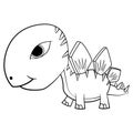 Cartoon Baby Stegosaurus Dinosaur