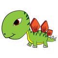 Cartoon Baby Stegosaurus Dinosaur