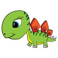 Cartoon Baby Stegosaurus Dinosaur