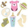 Cartoon baby stuff icons