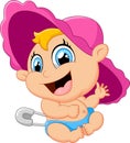 Cartoon baby waving hand Royalty Free Stock Photo