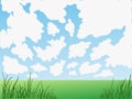 cartoon background - field landscape - sky and clouds Royalty Free Stock Photo
