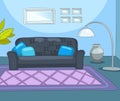 Cartoon background of living room.