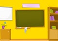 Cartoon background of schoolroom.