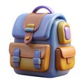 Cartoon backpack isolated on white background Royalty Free Stock Photo