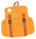 A cartoon backpack with a star and a tree sticker on it Royalty Free Stock Photo