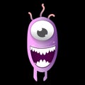 Cartoon bacteria, fun character, cute monster color and facial expressions. Royalty Free Stock Photo