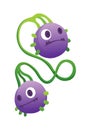 Cartoon bacteria virus. Germ or microbe funny character. Cute kid toy monster icon. Colored stylized drawing in vector Royalty Free Stock Photo