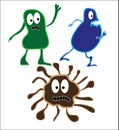 Cartoon bacterium microbe