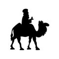 Cartoon Bactrian Camel and Magi Royalty Free Stock Photo