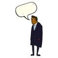 cartoon bad tempered man with speech bubble Royalty Free Stock Photo